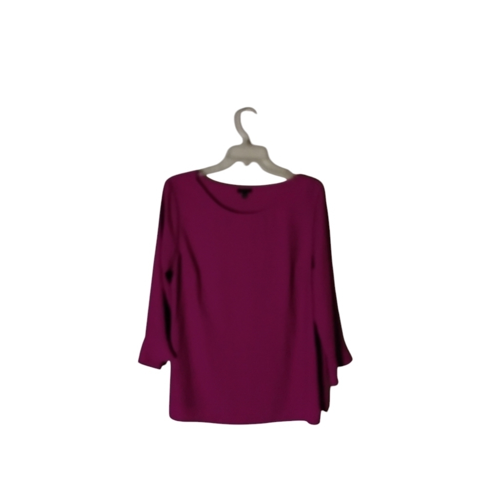 Talbots Women's L Cranberry Long Sleeve Bell Pullover Crewneck Dressy Flowy Top